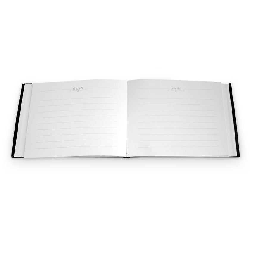 Guest Book - Black with Silver Writing