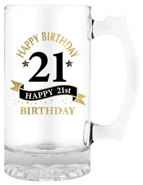 21ST BIRTHDAY BEER STEIN - 490ML