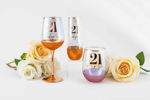 21 GLITTER STEMLESS WINE GLASS - PURPLE - 600ml