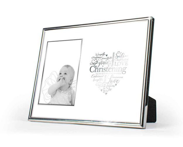 CHRISTENING SILVER EDGED FRAME