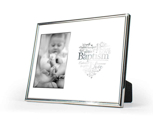BAPTISM SILVER EDGED PHOTO FRAME