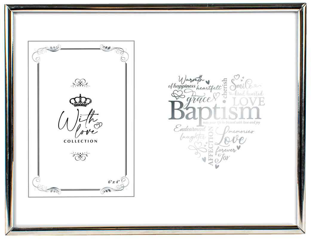 BAPTISM SILVER EDGED PHOTO FRAME