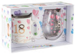 Birthday Mug and Stemless Wine Glass Set - 18th