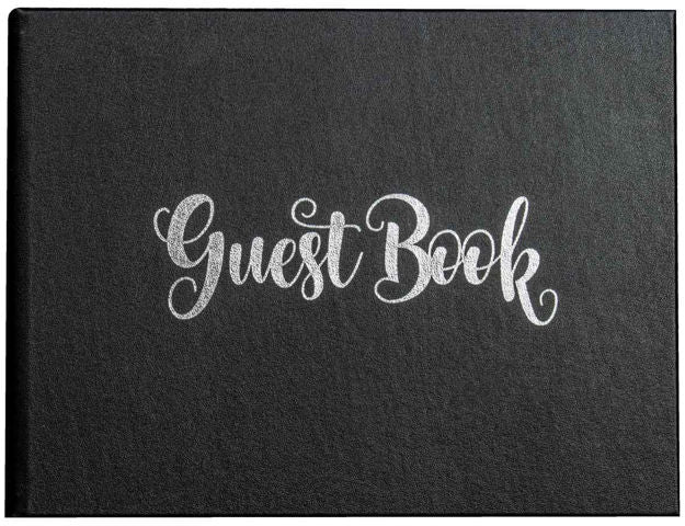 Guest Book - Black with Silver Writing