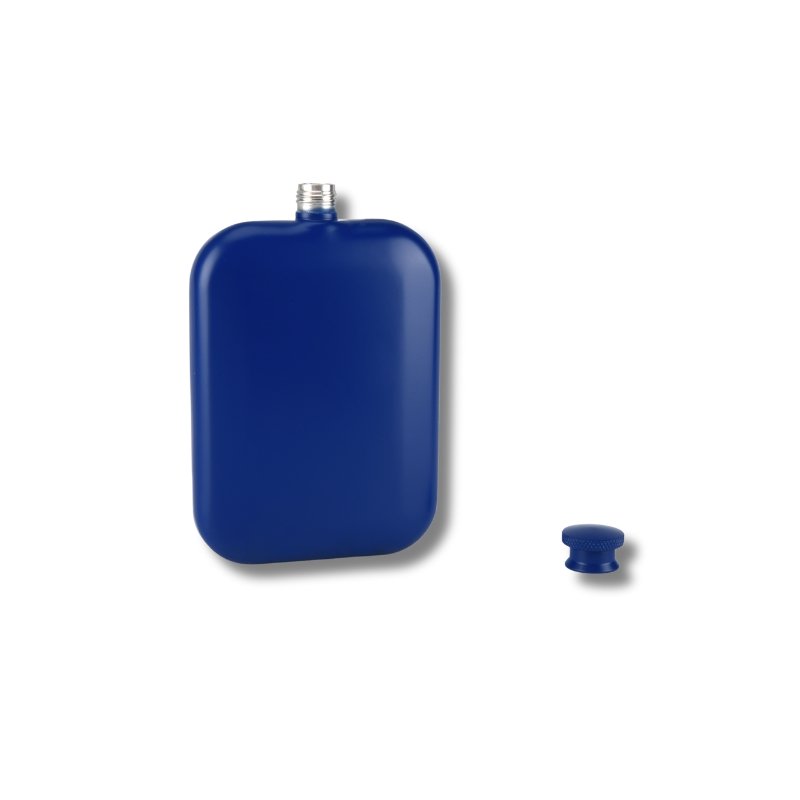 Blue Matte Hipflask