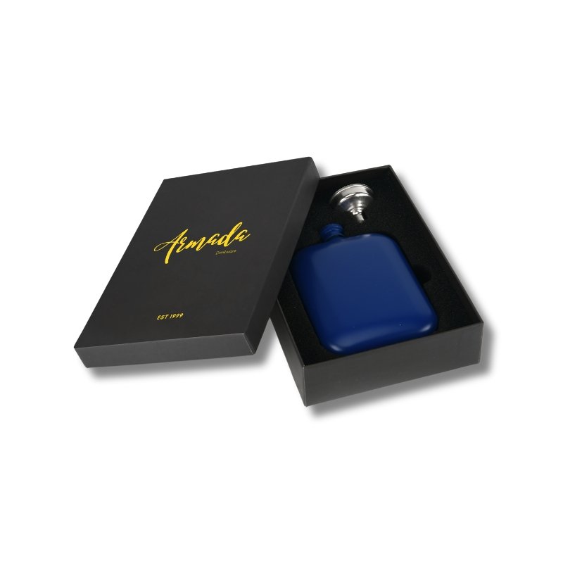 Blue Matte Hipflask