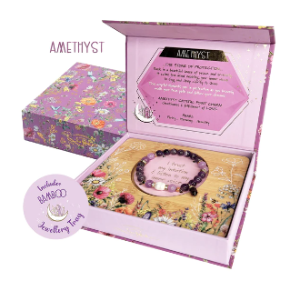 Crystal Point Bracelet Gift Set - Amethyst