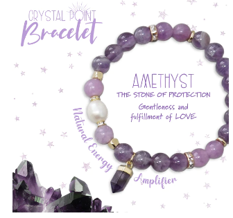 Crystal Point Bracelet Gift Set - Amethyst