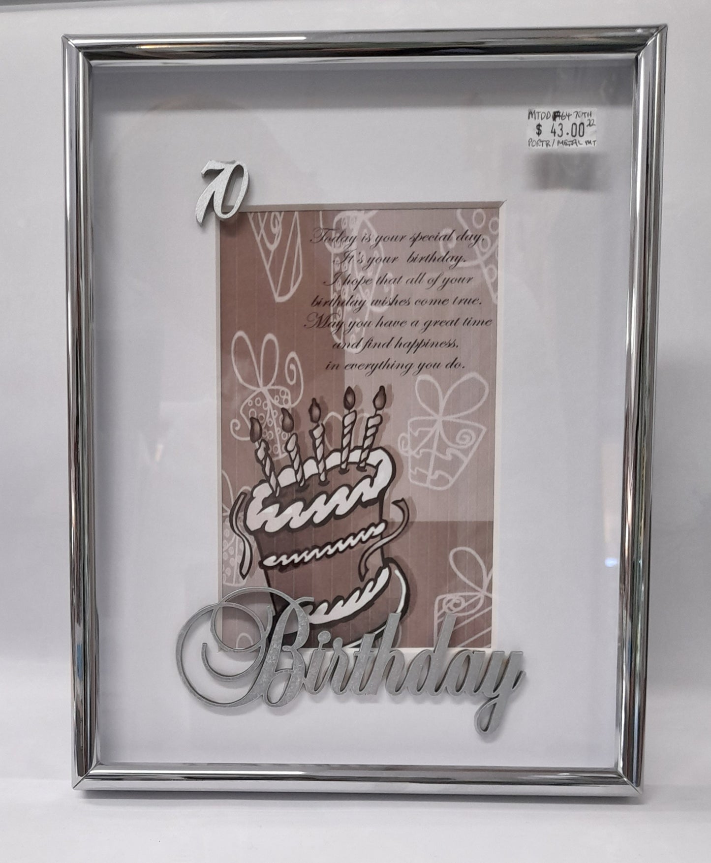 70th Birthday Frame - Silver