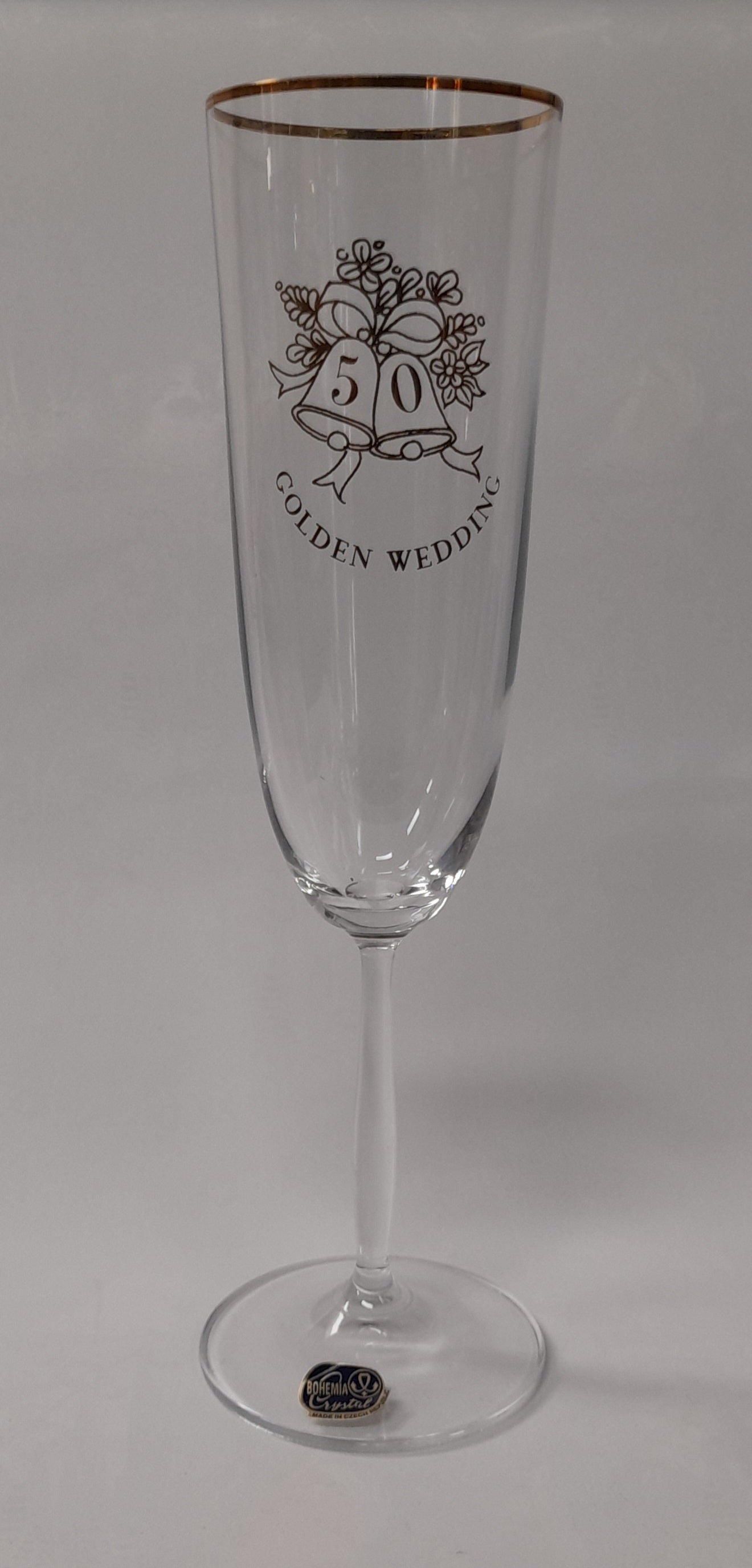 Bohemia Crystal - 50 Golden Wedding Anniversary Champagne Flute