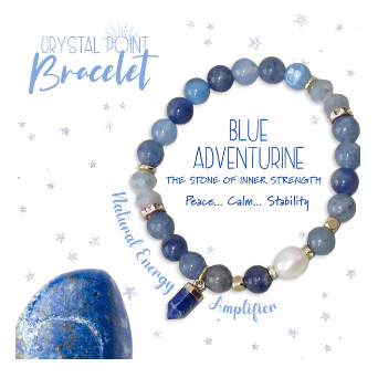 Crystal Point Bracelet Gift Set - Blue Adventurine