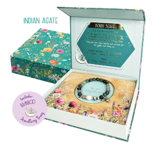 Crystal Point Bracelet Gift Set - Indian Agate