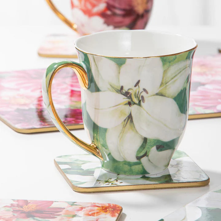 Bold Blooms White Lily Mug