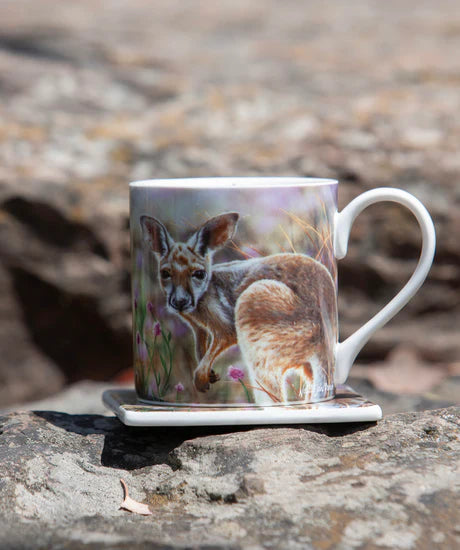 Babies Of The Bush Kangaroo Joey Mug & Coaster Set