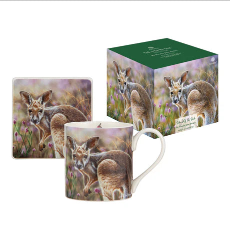 Babies Of The Bush Kangaroo Joey Mug & Coaster Set