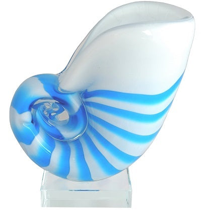 COLOURED GLASS SHELL NAUTILUS