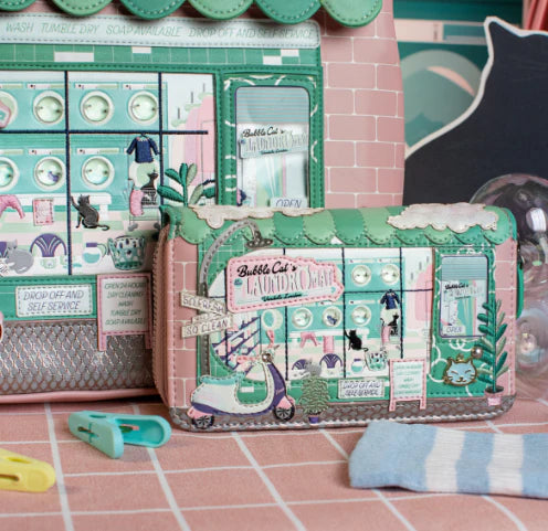 Vendula | Bubble Cats Medium Ziparound Wallet | Vendula London