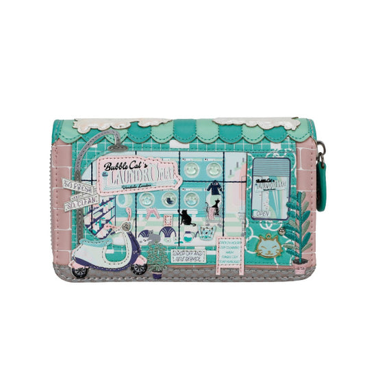 Vendula | Bubble Cats Medium Ziparound Wallet | Vendula London