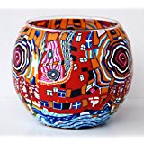 Glowing Glass Candle Holder - Abstract