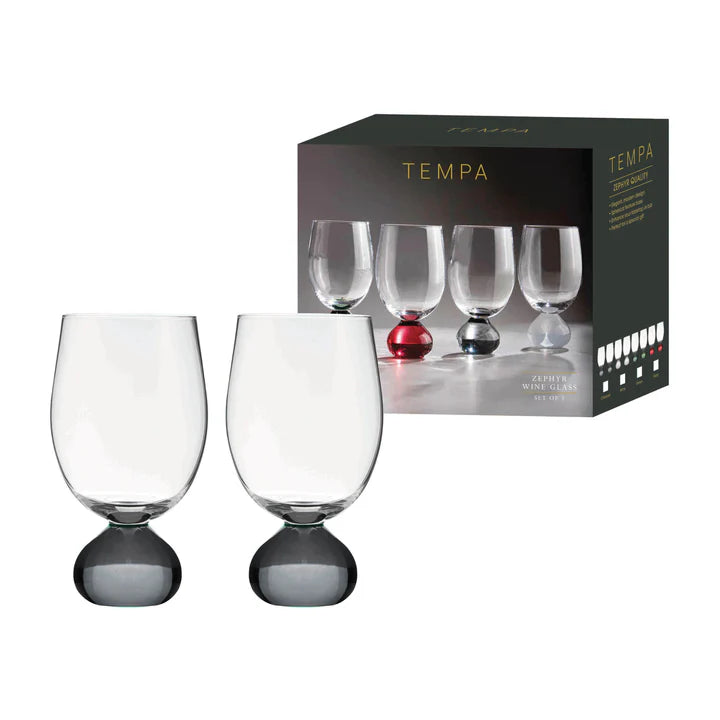 Zephyr Charcoal 2pk Wine Glass