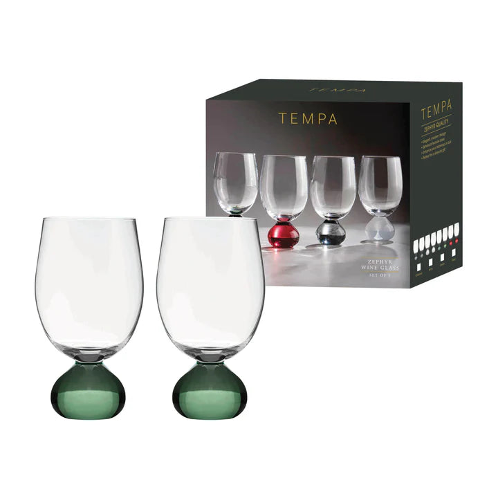 Zephyr Green 2pk Wine Glass