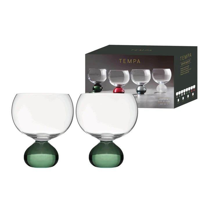 Zephyr Green 2pk Gin Glass