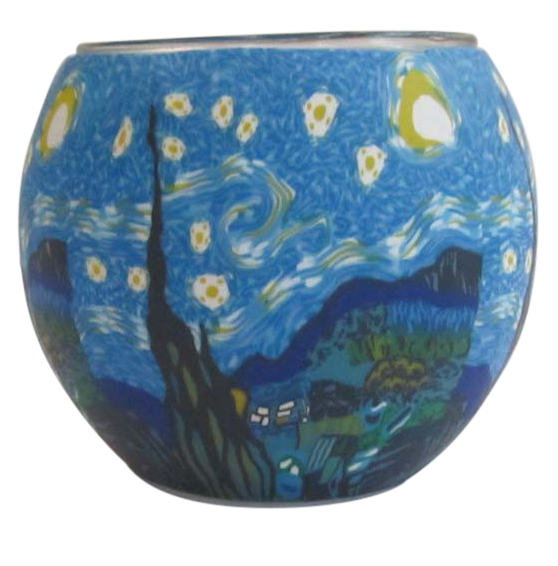 Glowing Glass Candle Holder - Starry Night