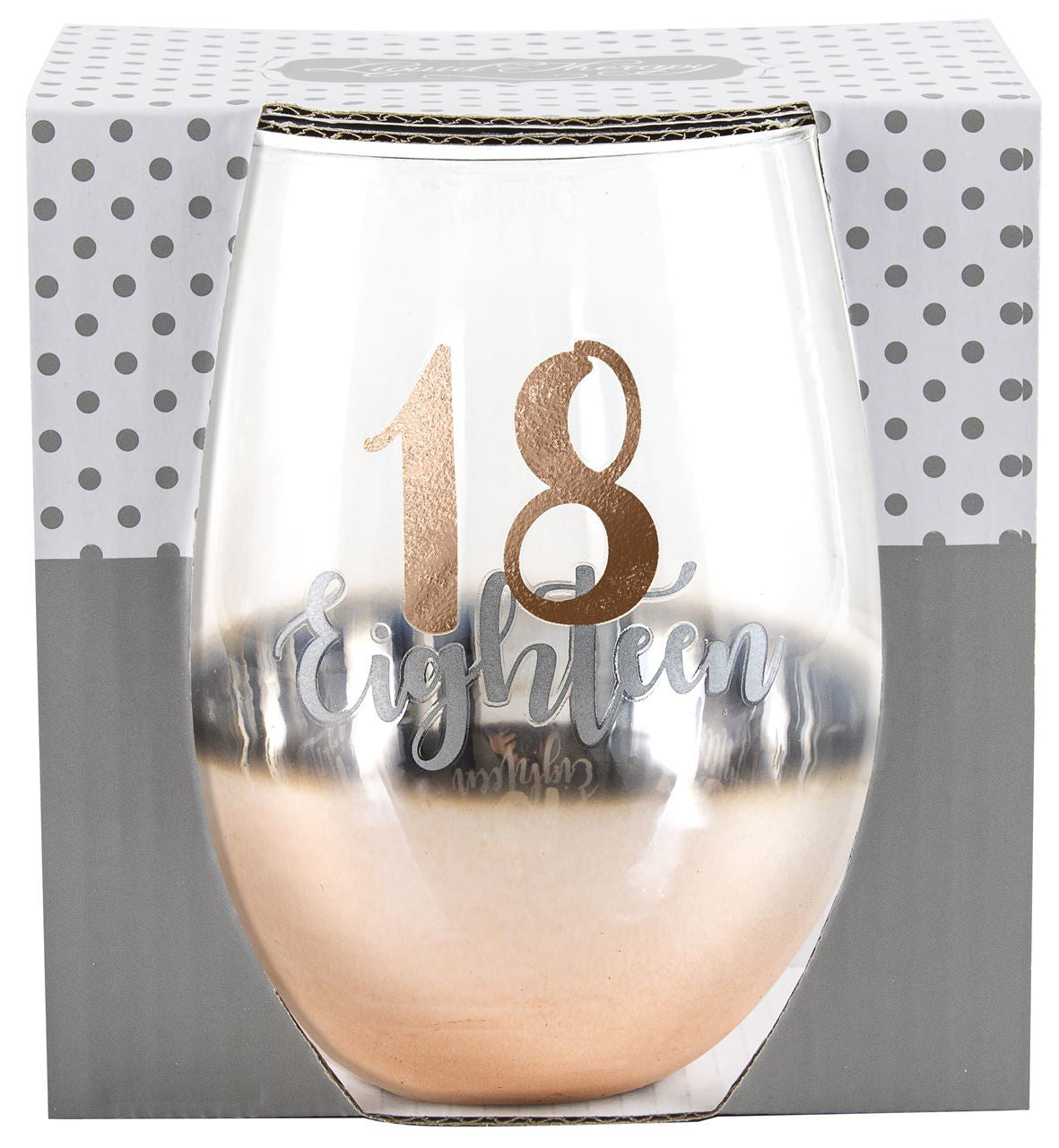 18 Rose Gold Stemless Wine Glass