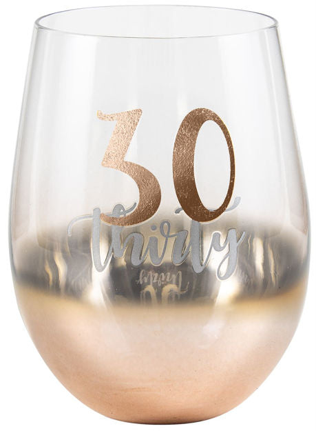 30 Rose Gold Stemless Wine Glass