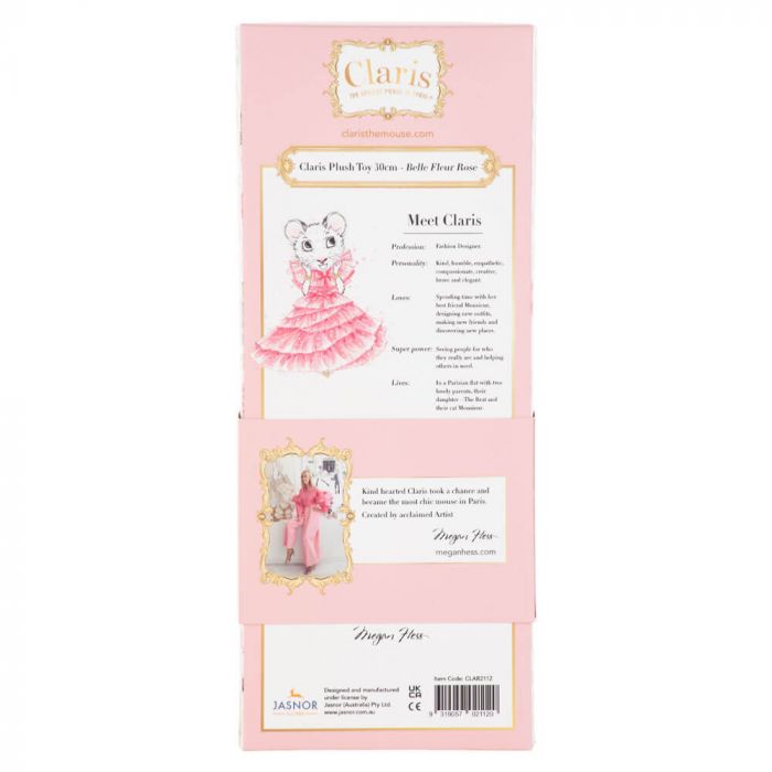 CLARIS PLUSH TOY BELLE FLEUR ROSE -30cm