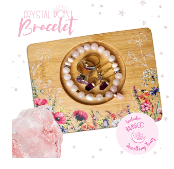 Crystal Point Bracelet Gift Set - Rose Quartz