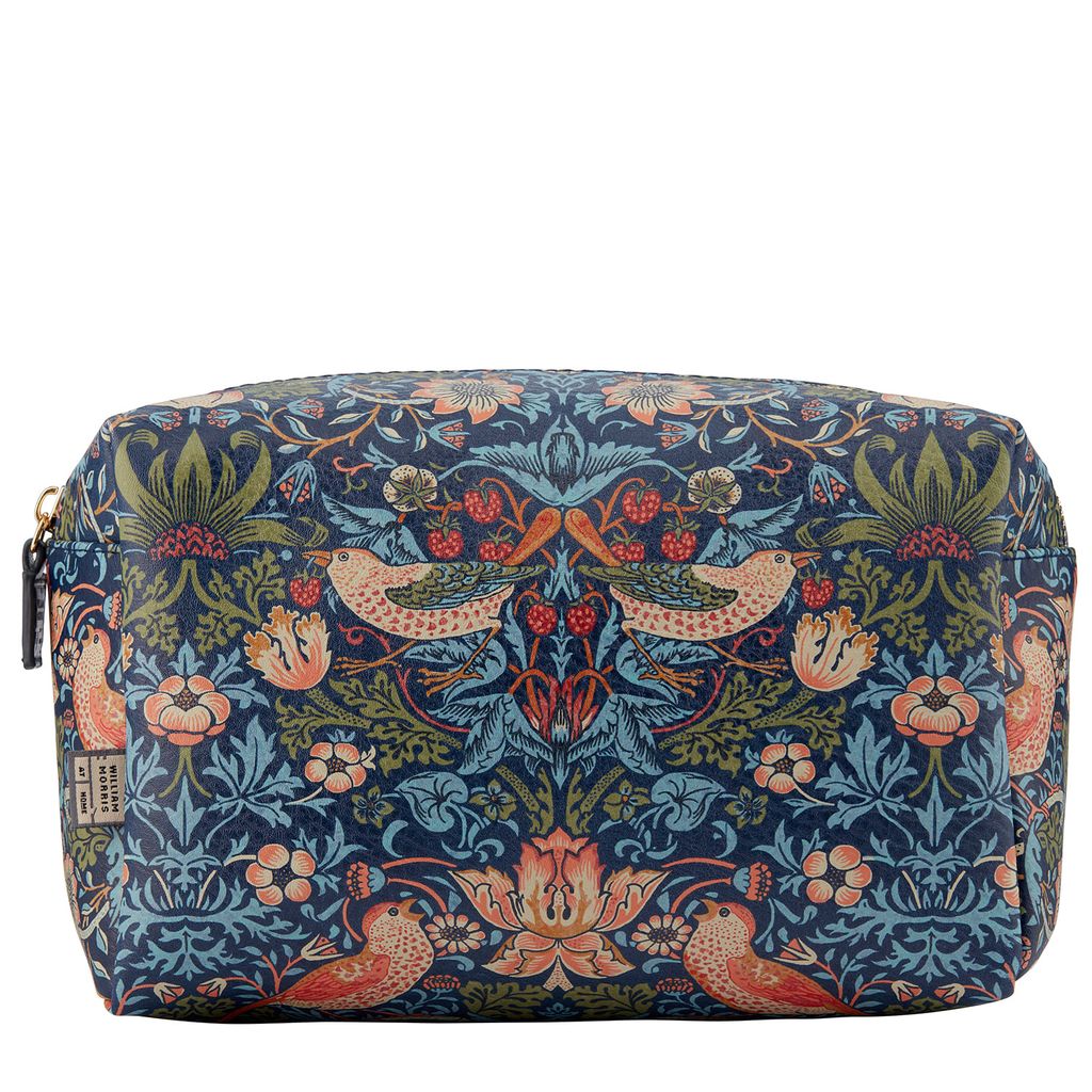 Strawberry Thief Large Toiletry Bag Blue | William Morris at Home