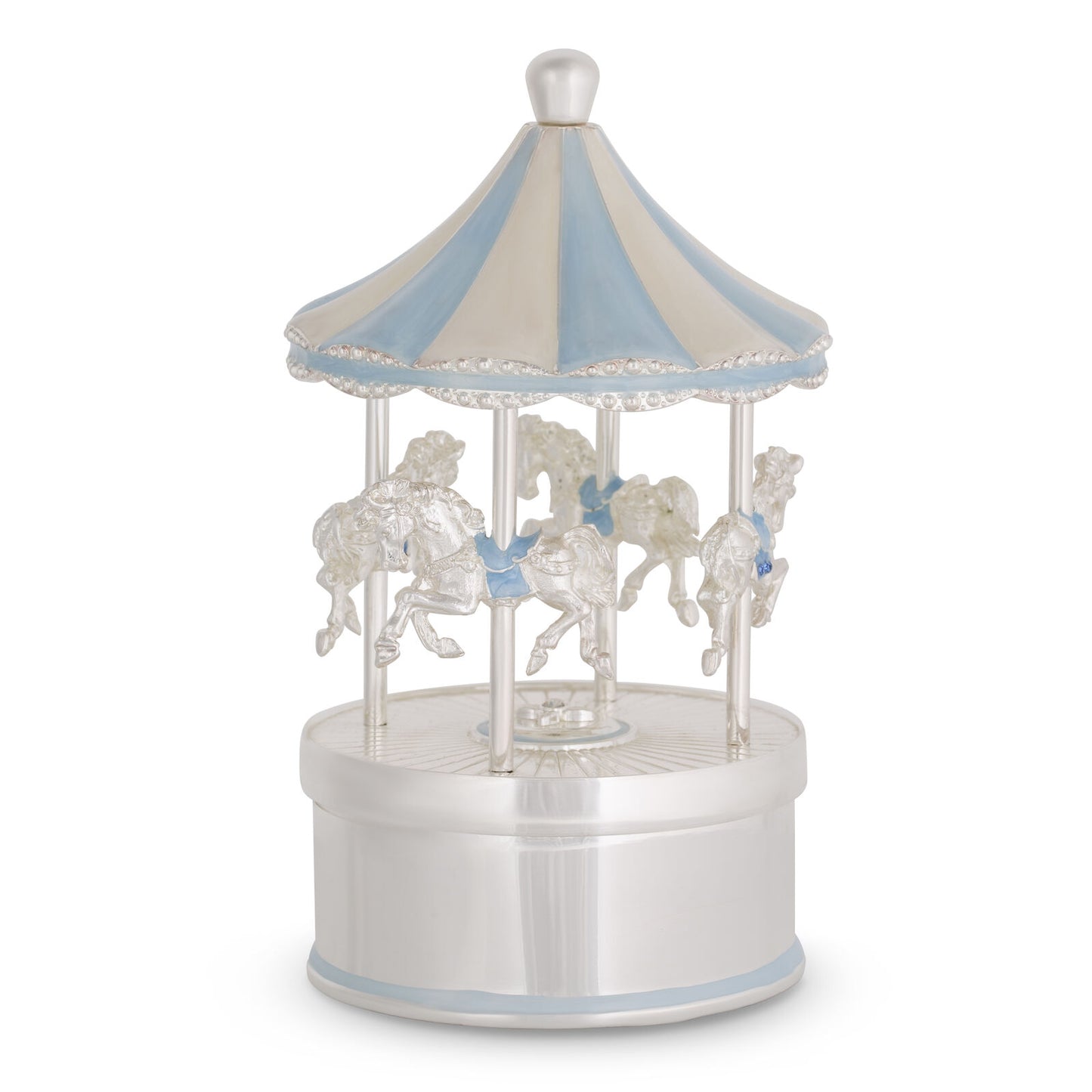 Blue Rocking Horse Carousel 8x8x12.8cm