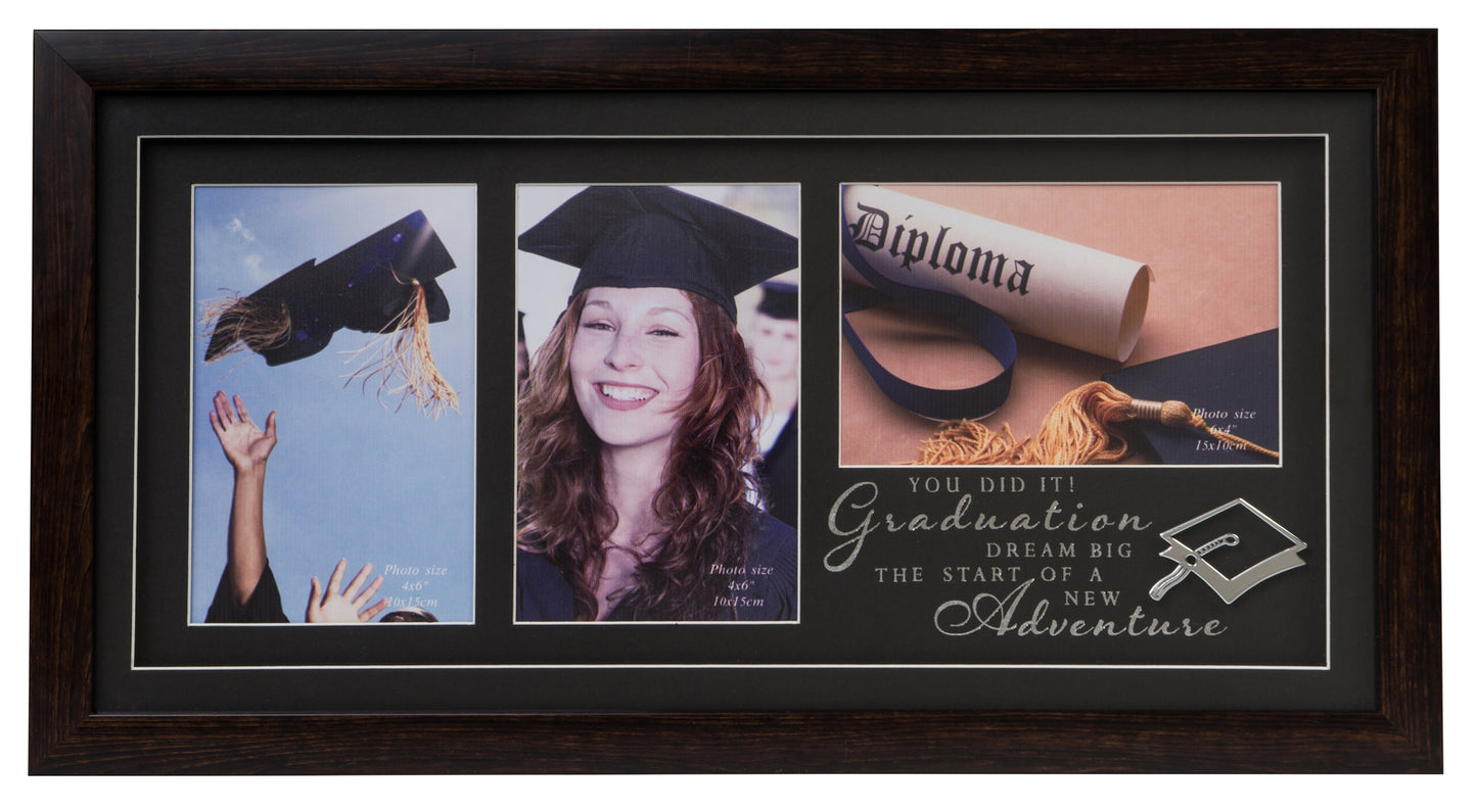 Heritage Graduation Day Photo Frame With 3 Openings
