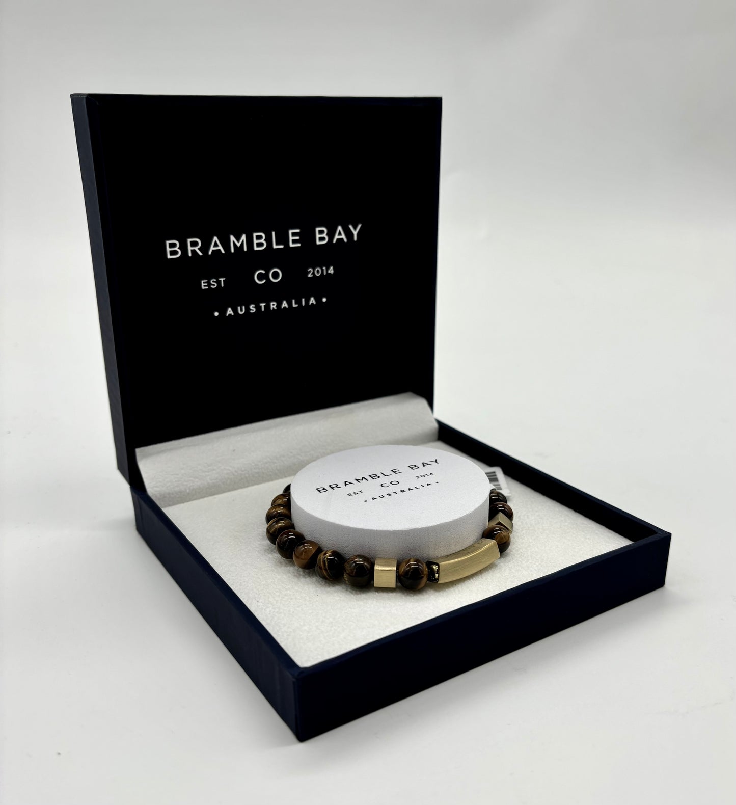 Mens Bracelet Tigers Eye Gold Matte | Bramble Bay Co