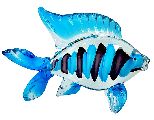 COLOURED MINIATURE GLASS FISH BLUE
