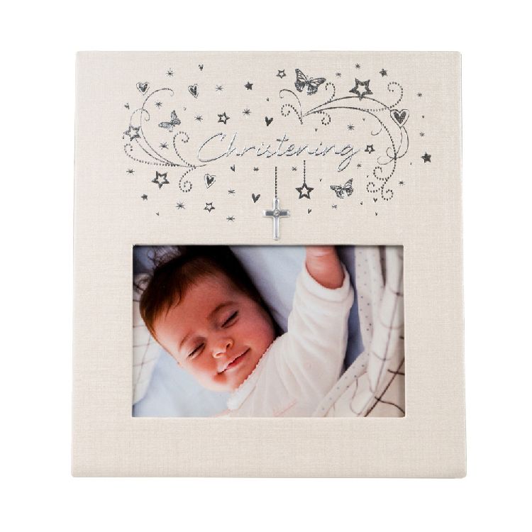 STARS HEARTS CHRISTENING PHOTO FRAME