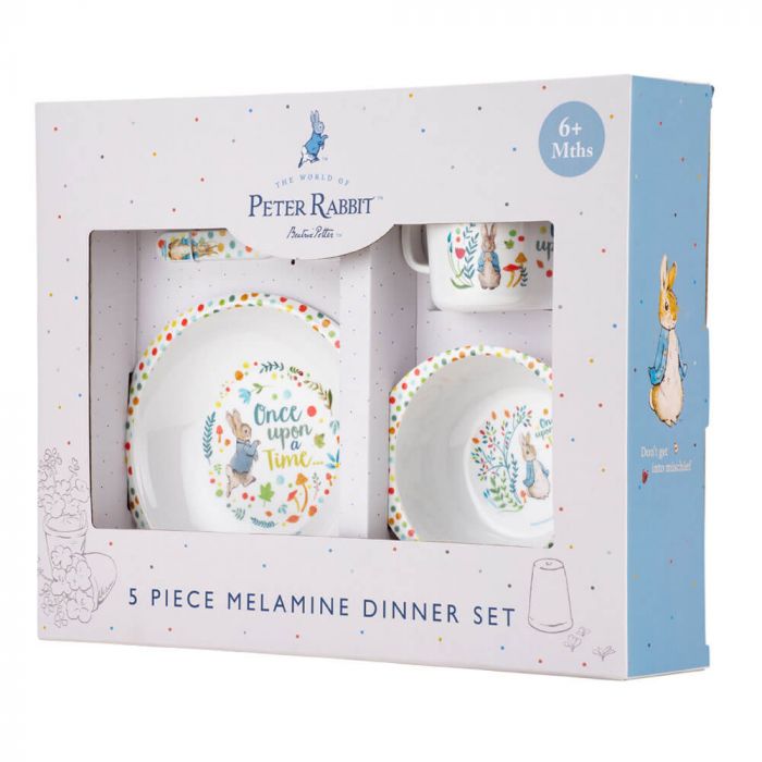 PETER RABBIT 5 PIECE MELAMINE DINNER SET