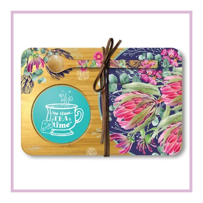 Bamboo Tea Time Trays with Spoon | Lisa Pollock