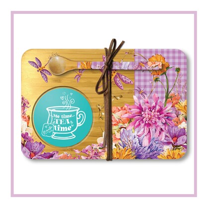 Bamboo Tea Time Trays with Spoon | Lisa Pollock