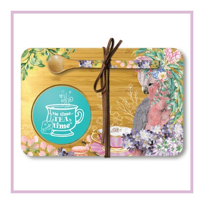 Bamboo Tea Time Trays with Spoon | Lisa Pollock