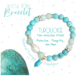 Crystal Point Bracelet Gift Set - Turquoise