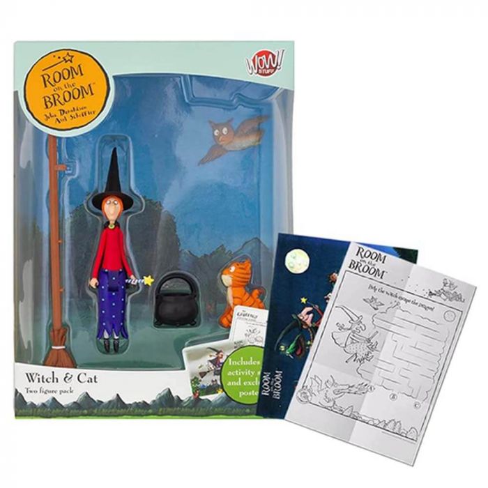JULIA DONALDSON TITLES - ROOM ON THE BROOM WITCH & CAT TWO FIGURE PACK