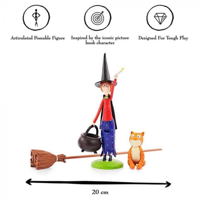 JULIA DONALDSON TITLES - ROOM ON THE BROOM WITCH & CAT TWO FIGURE PACK