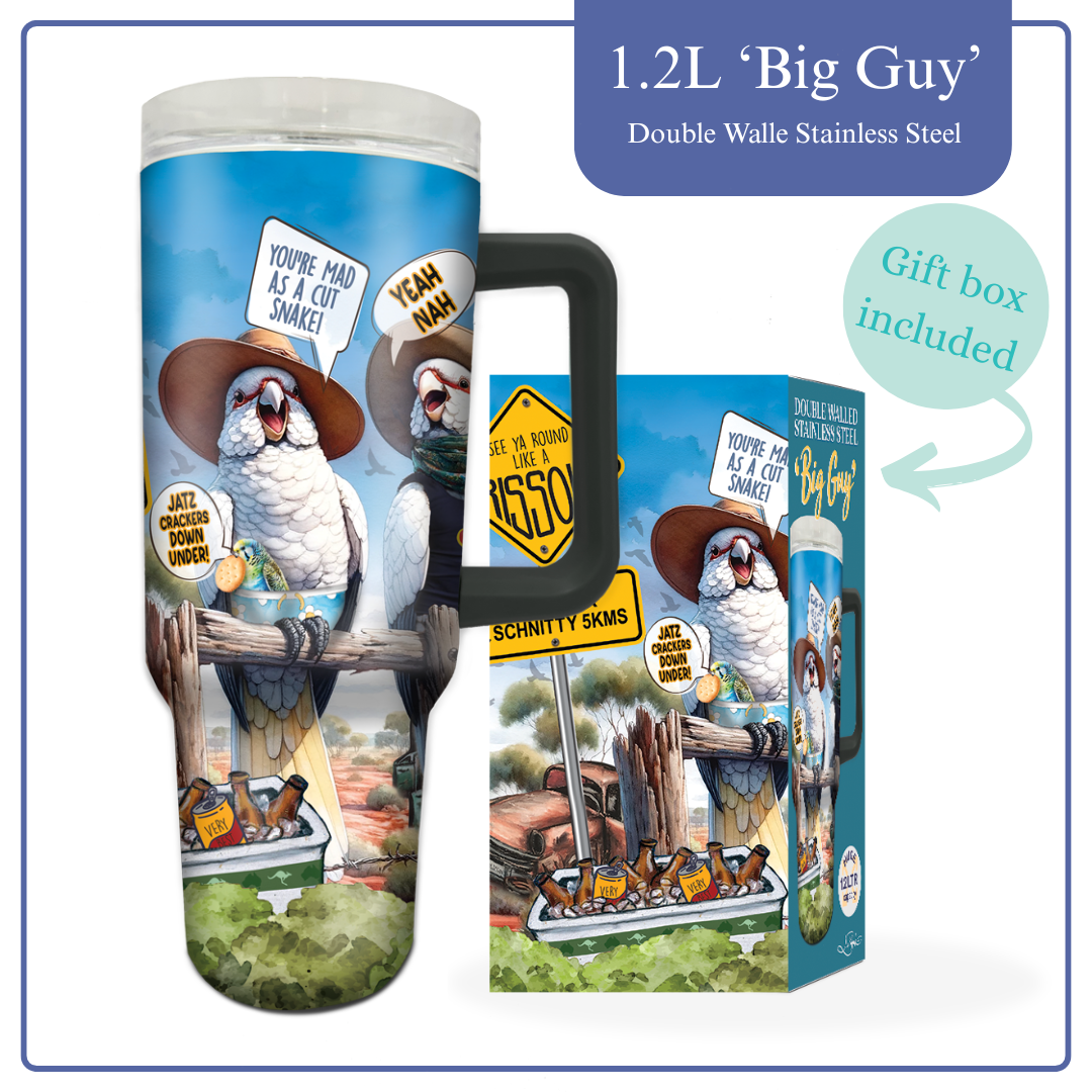 Stainless Steel 'Big Guys' Travel Mug | 1.2L | Lisa Pollock