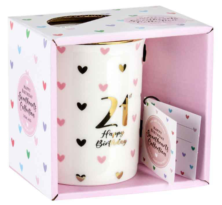 Sweethearts Mug with Gold Handle - 21st Birthday
