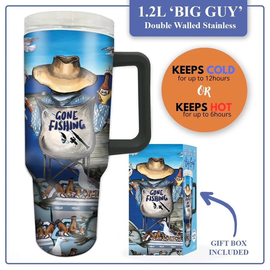 Stainless Steel 'Big Guys' Travel Mug | 1.2L | Lisa Pollock