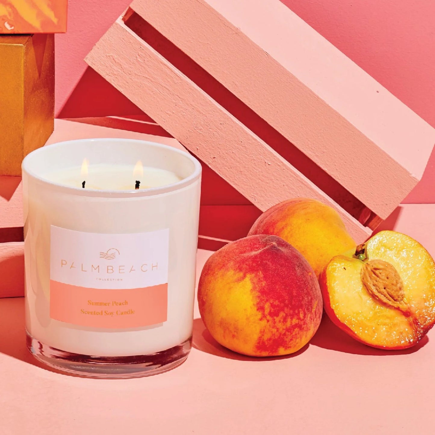 Summer Peach Scented Candle 420g | Palm Beach