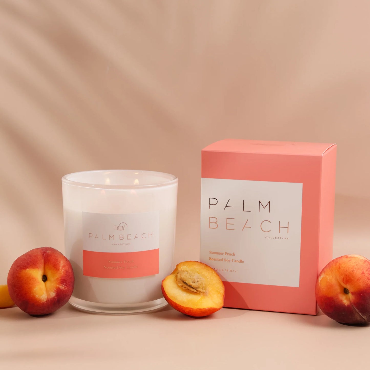 Summer Peach Scented Candle 420g | Palm Beach