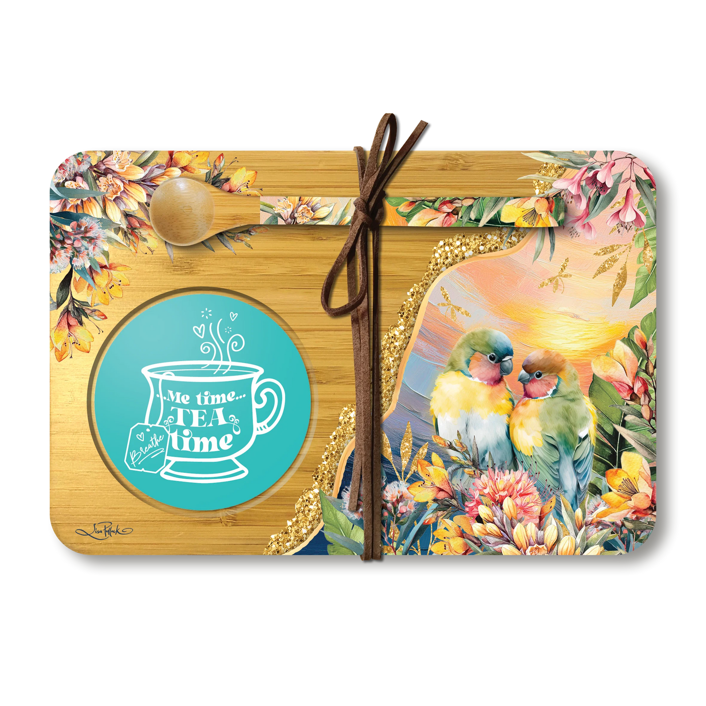 Bamboo Tea Time Trays with Spoon | Lisa Pollock
